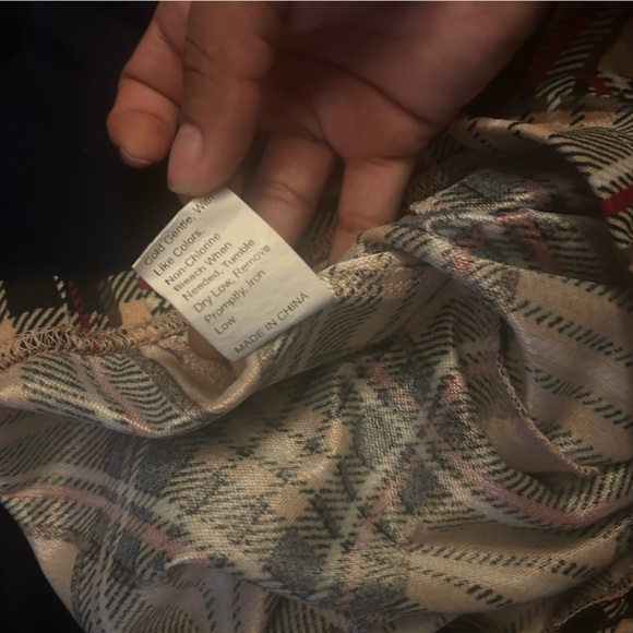 Plaid Beige and Black Women's Skirt - Picture 3 of 4